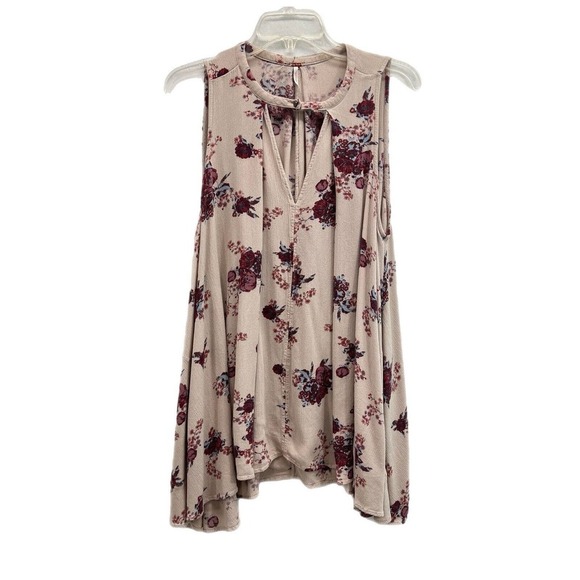 Free People Tree Swing Mini Dress Tunic S Boho Floral Lightweight Sleeveless - Picture 2 of 13
